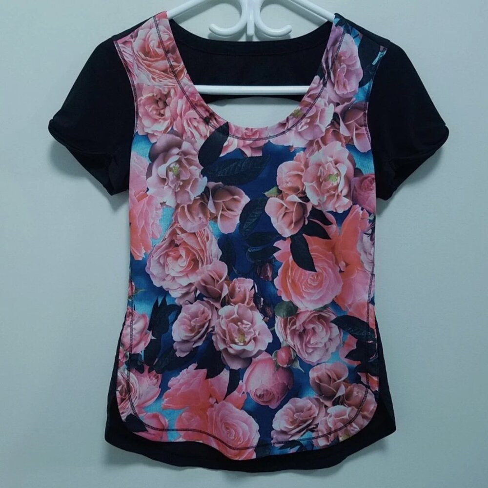 Lululemon Secret Garden Lightened Up Short Sleeve Tshirt 6 Small Flower Pink Top